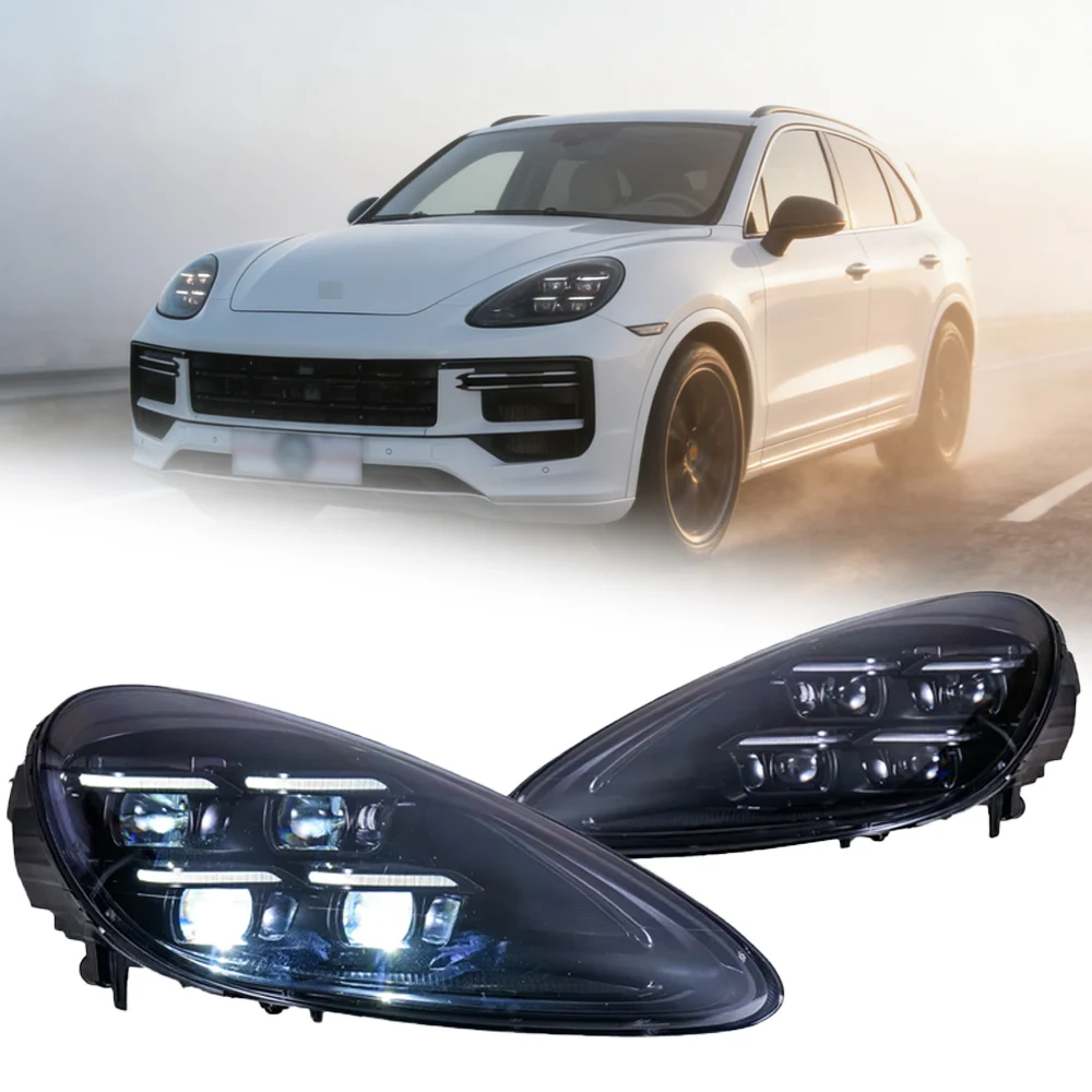 

Car Accessories For Porsche Cayenne Headlights 2011-2017 958 LED Laser Matrix Head Lamps Upgrade 2024 Style