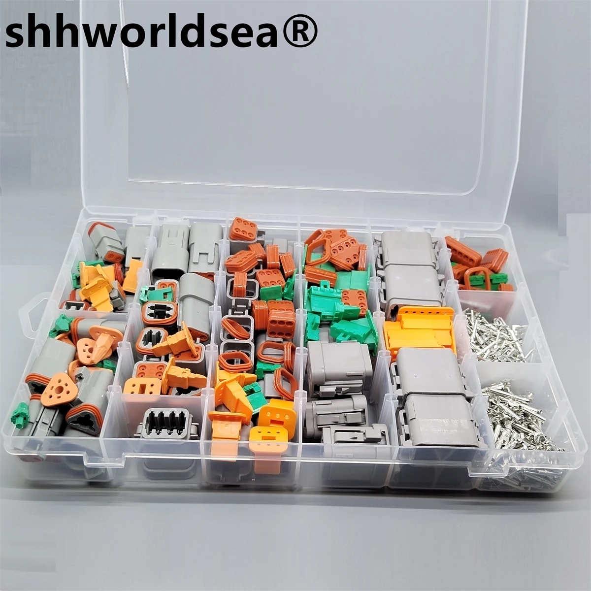 shhworldsea 2,3,4,6,8,12p Connector Kit BOX Wire DT Series Connector set DT06 04 2 pin 3 pin 4 pin 6/8/12 pin Sealed Plug