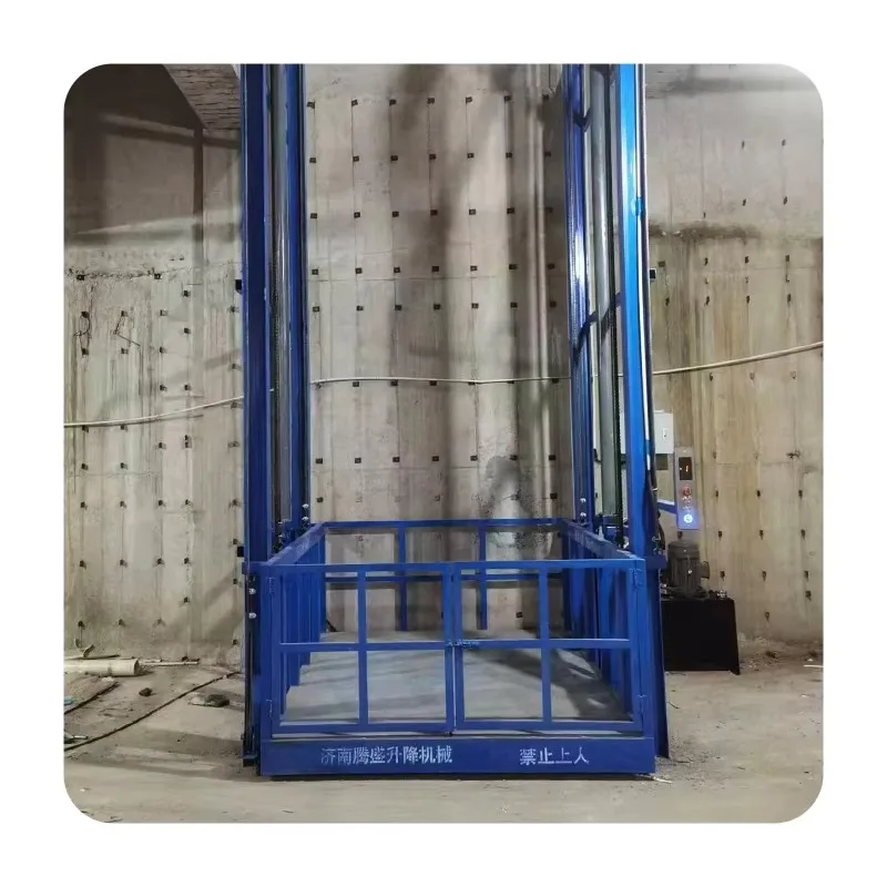 

Steel Guide Rail Lifting Platform Hydraulic Vertical Cargo Lift High-Altitude Goods Hoist Modern Design Exterior Staircase Use
