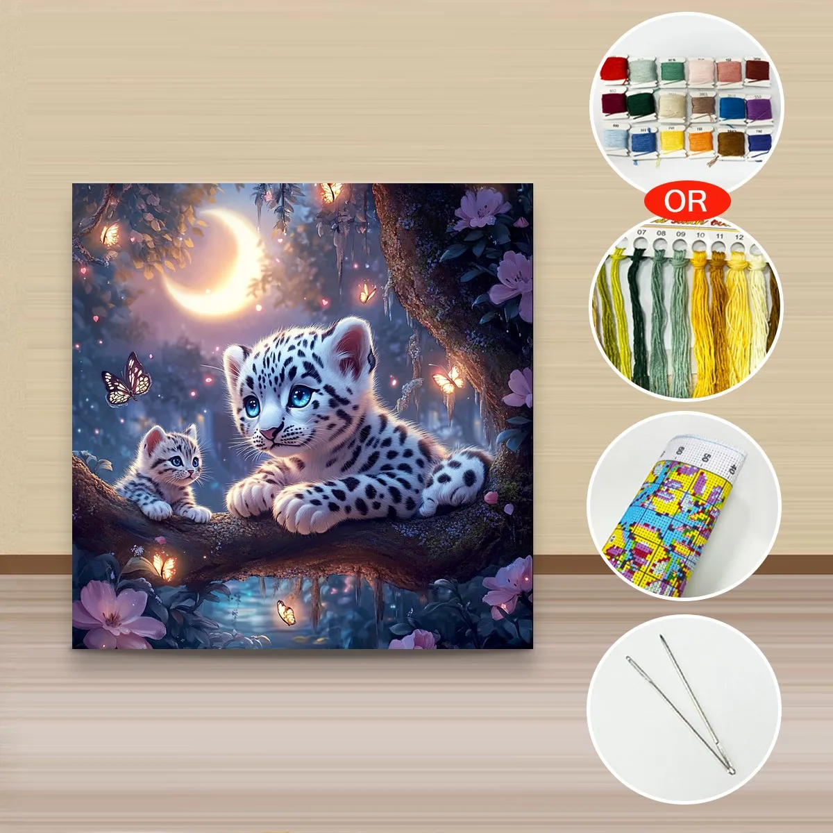 1 Stück 40x40 cm/15,74 Zoll, 11CT/14CT Kreuzstich-Set, DIY Valentinstagsgeschenk, Stickerei-Set für Festlichkeiten, Buntes Blumenfeld – Detail 4
