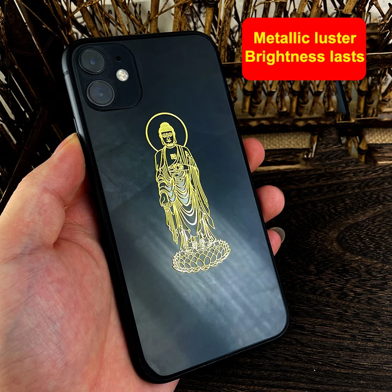 Buddhist Buddha Mobile Phone Sticker Phone Case Sticker Metal Sticker Gift Phone Decor Наклейки На Чехол Для Мобильного Телефона