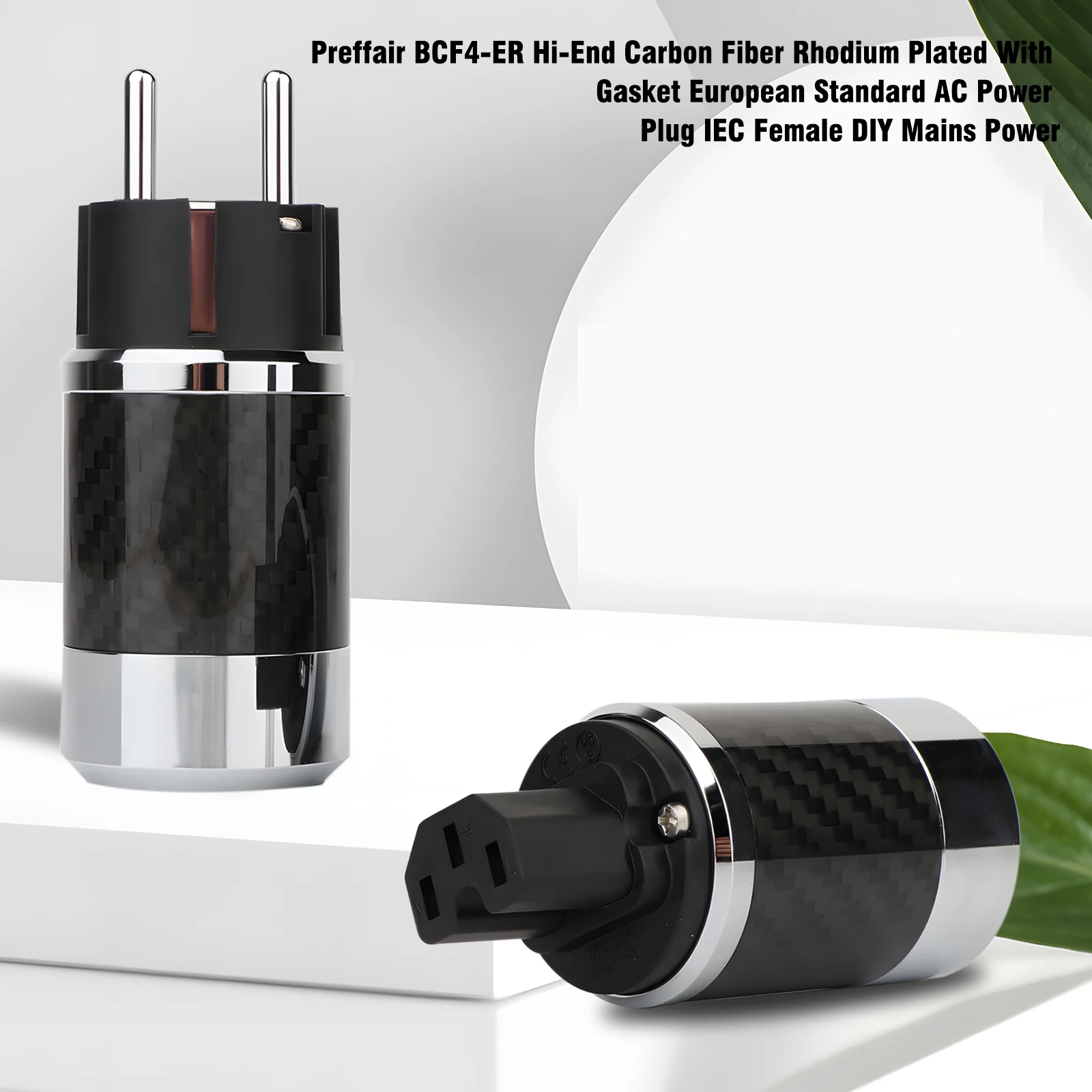 زوج الاتحاد الأوروبي Schuko التوصيل الذهب الروديوم مطلي ألياف الكربون الأسود Hifi 2 دبابيس الاتحاد الأوروبي EUR schuko قابس طاقة لتقوم بها بنفسك محول التيار الكهربائي