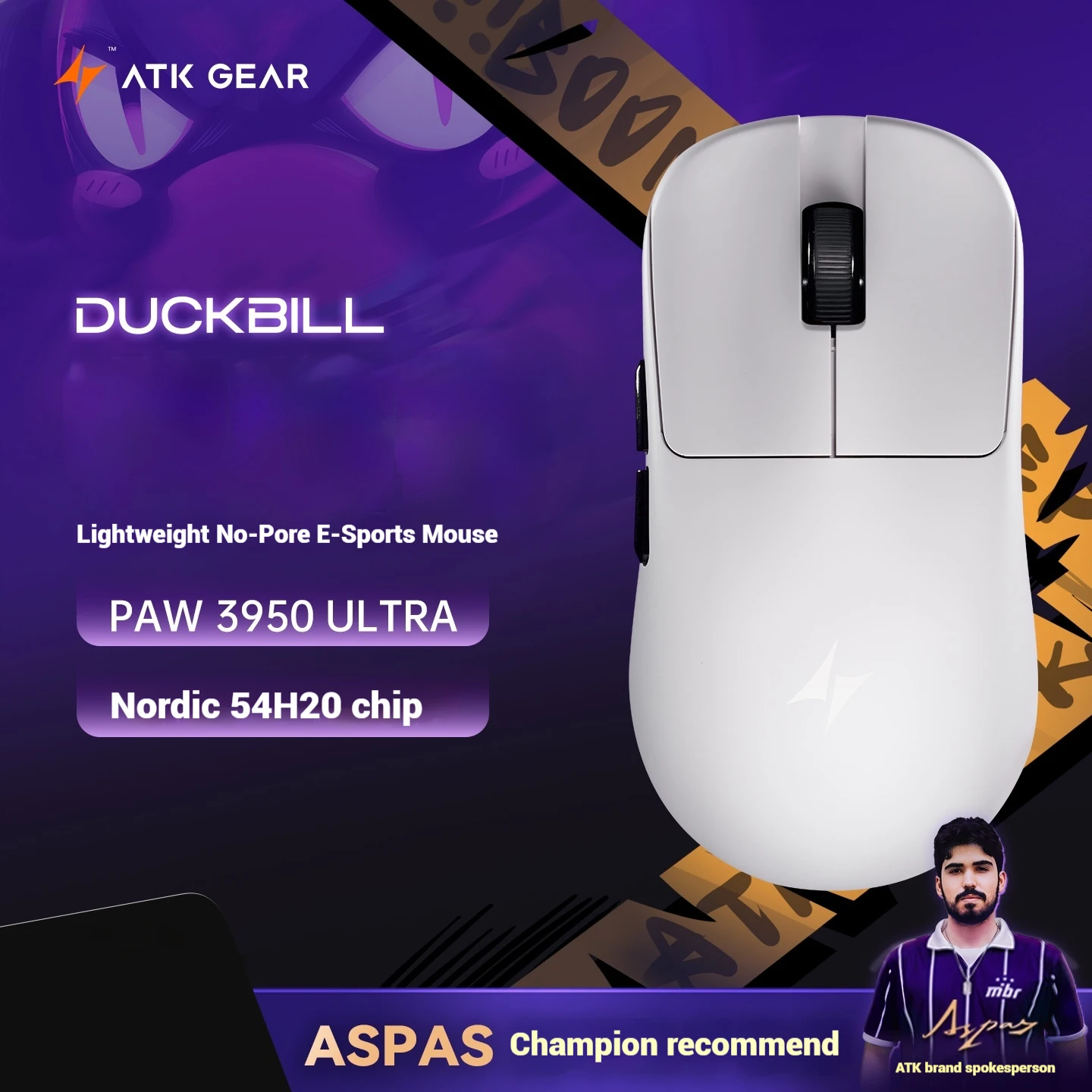 New ATK DUCKBILL Ultra Gaming Mouse Lightweight Wireless E-sport