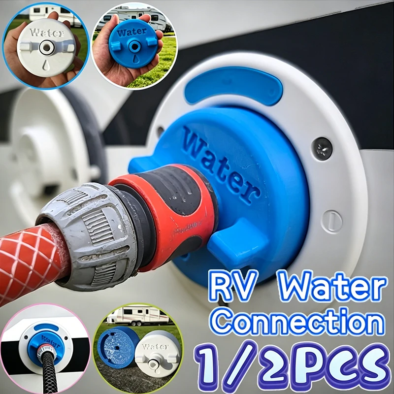 

RV Quick Connect Water Inlet Filler Adapter Portable Plastic Water Tank Filling Connector Cap Camper Trailer Motorhome Accessory