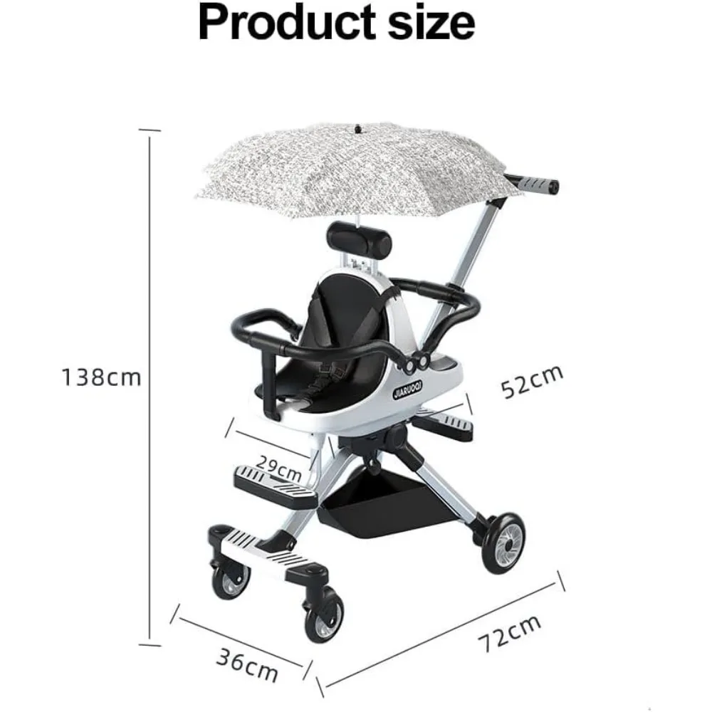 Lightweight Double Stroller Baby Twin Umbrella Stroller for Infant & Toddler Compact Easy Fold Large Storage Basket Sturdy Frame