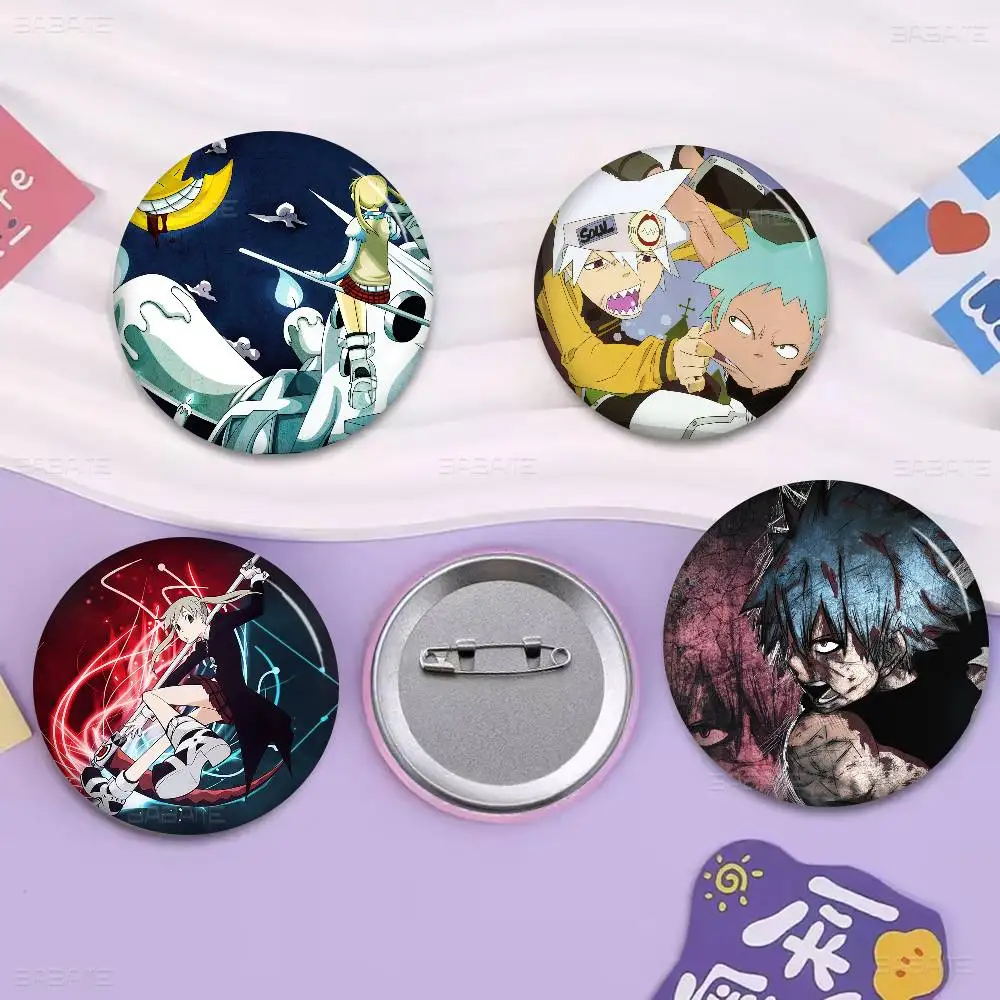 Classic Soul Eater 58mm Handmade Brooch Cartoon Cosplay Badge on Backpack Jewelry Accessories Gifts