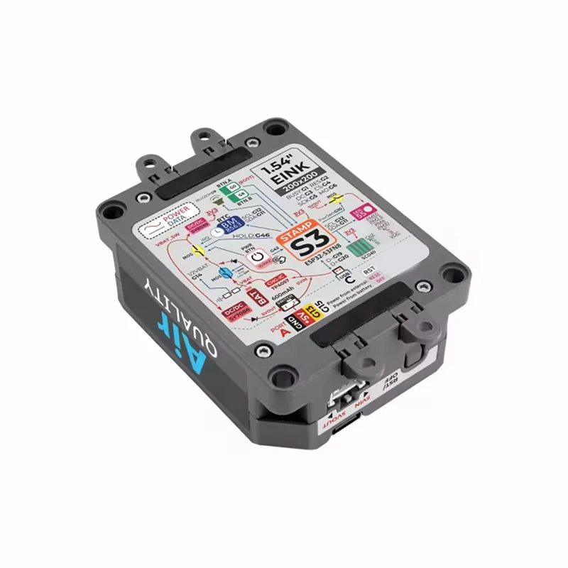Kit de sensores de monitoreo de calidad del aire Pantalla de tinta de 1,54 pulgadas con SEN55 y SCD40 para dispositivo Iot programable de detección de aire-[A51I]
