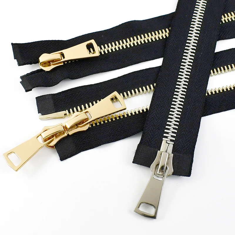 

1Pc 70-100cm 8# Metal Open End Zipper for Sewing Single/Double Slider Auto Lock Zip Jeans Pants Decor Zippers Repair Accessories