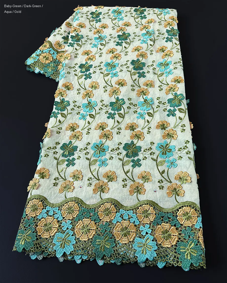 

Original Switzerland Voile Lace Highest Quality African Embroidered Fabric 100% Cotton For Nigerian Wedding Cloth Celebrants