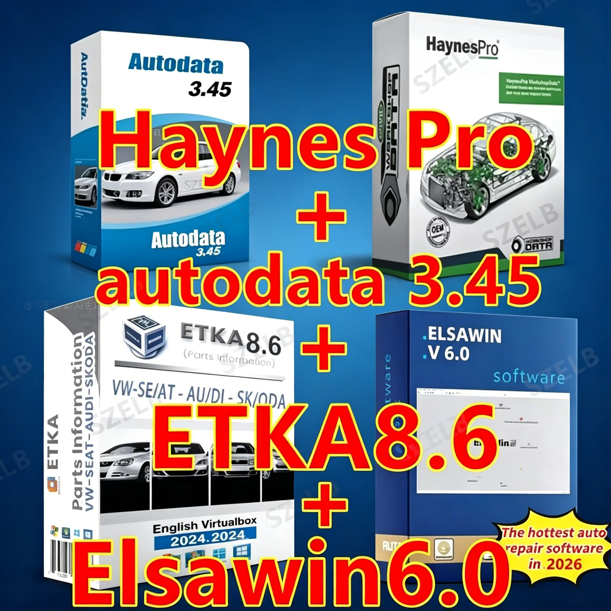 

10 in 1 Haynes pro and autodata3.45 EU Auto Repair Software +Etka 8.6 with ELSAWIN 6.0 group vehicle electronic parts catalog