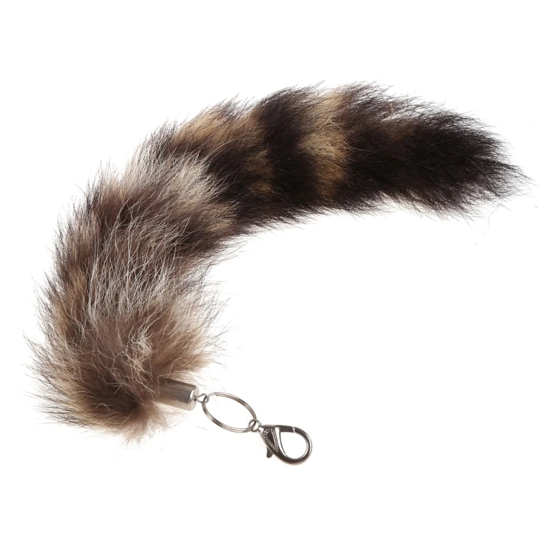 for KEY Ring Raccoon Coat Tails Chain Keychain Keyring Gift New