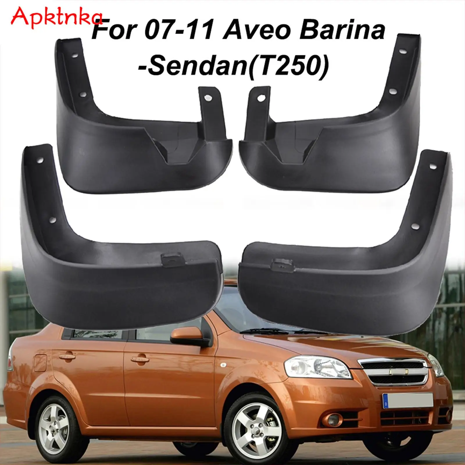 APKTNKA 4x Mud Flaps Splash Guards Fender Mudguards For Chevrolet Aveo Daewoo Gentra Holden TK Pontiac G3 Mudflaps 2007 - 2011