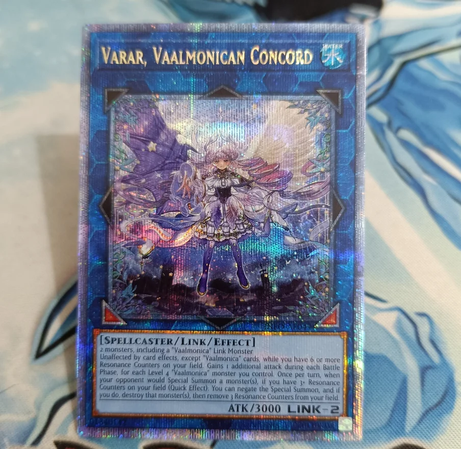 Yugioh KONAMI Duel Monsters INFO-AE049 Varar, Vaalmonican Concord Quarter Century Secret Asian English Collection Mint Card