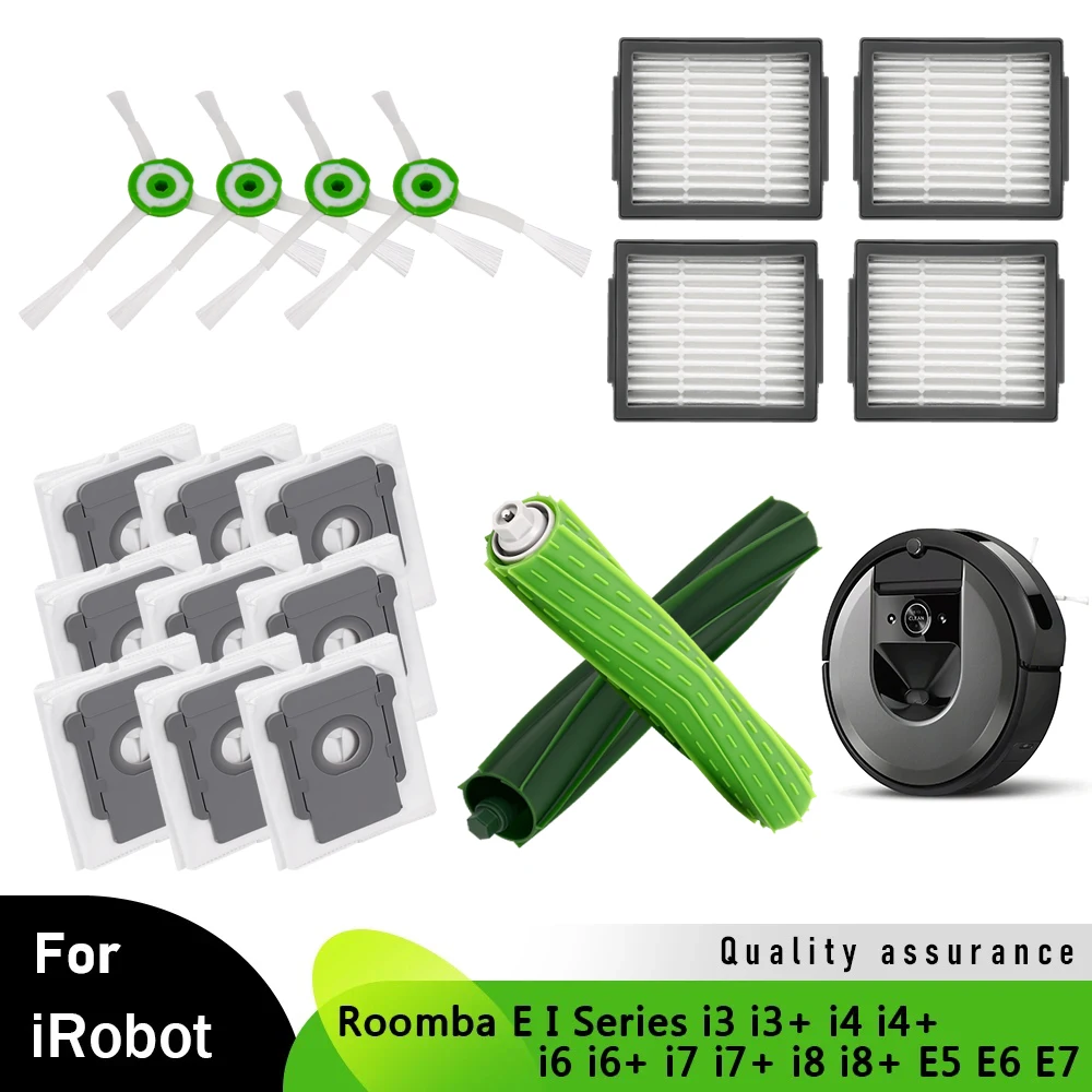 Аксессуары для боковых щеток для iRobot Roomba E5 E6 E7 i3/i3 + i7/i7 + i4/i4 + i6/i6 + i8/i8 + фильтры для вакуумных роботов Основная щетка Мешки для пыли