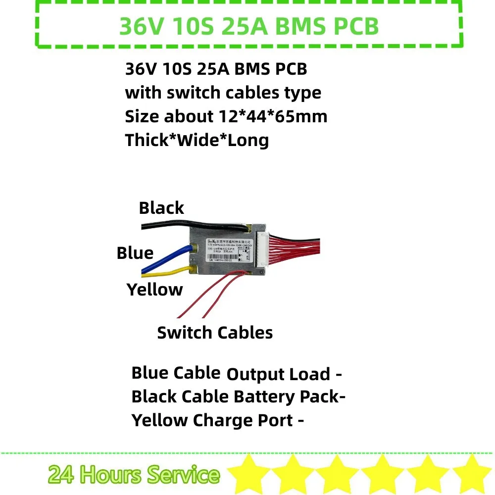 36v 10S 15A 20A 25A 15Ah 20Ah 25Ah BMS PCB Li-ion Ebike Battery Pack PCB with Switch or without Cables 36V Battery BMS PCB