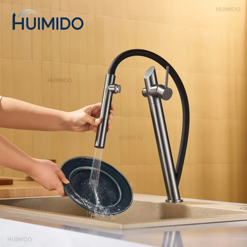 New Sink Faucet Kitchen Tap Hot and Cold Functions Brass Rotation Pull Down Decked Single Lever Sink Mixer New