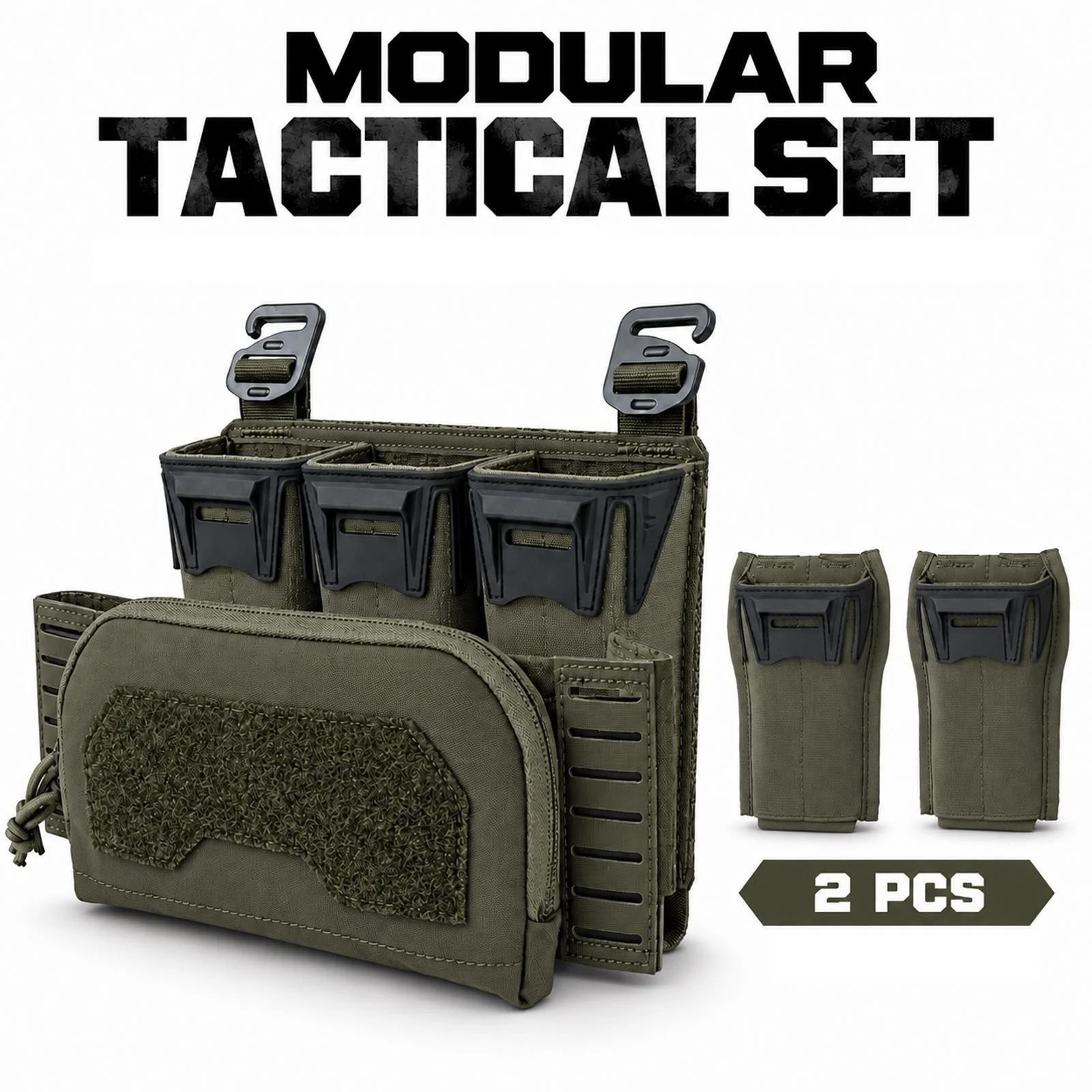 Tactical Chest Rig Set Triple 5.56 Magazine Placard Pouch2 Side Utility Pouches Front Admin Pouch Adapter for Airsoft Vest