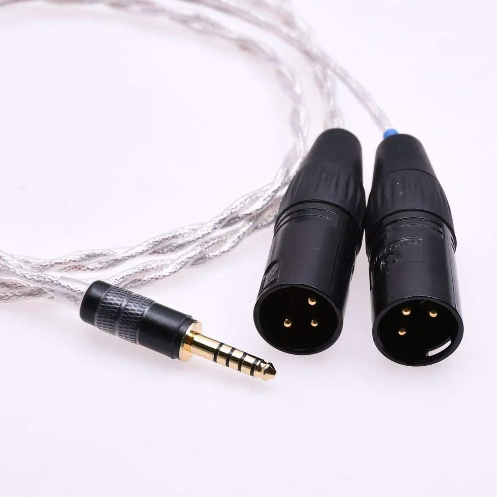 GAGACOCC Silver Plated Shield 4.4MM Male to 2 XLR 3-Pin Balanced Audio Adapter Cable for Sony NW-WM1Z 1A MDR-Z1R TA-ZH1ES PHA-2A