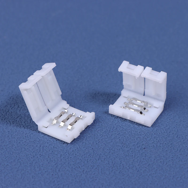 10Pcs LED Strip Connector 8MM 10MM 2Pin 3Pin 4Pin 3528 5050 RGB Single Color Solderless PCB Board Wire Free Welding Connectors