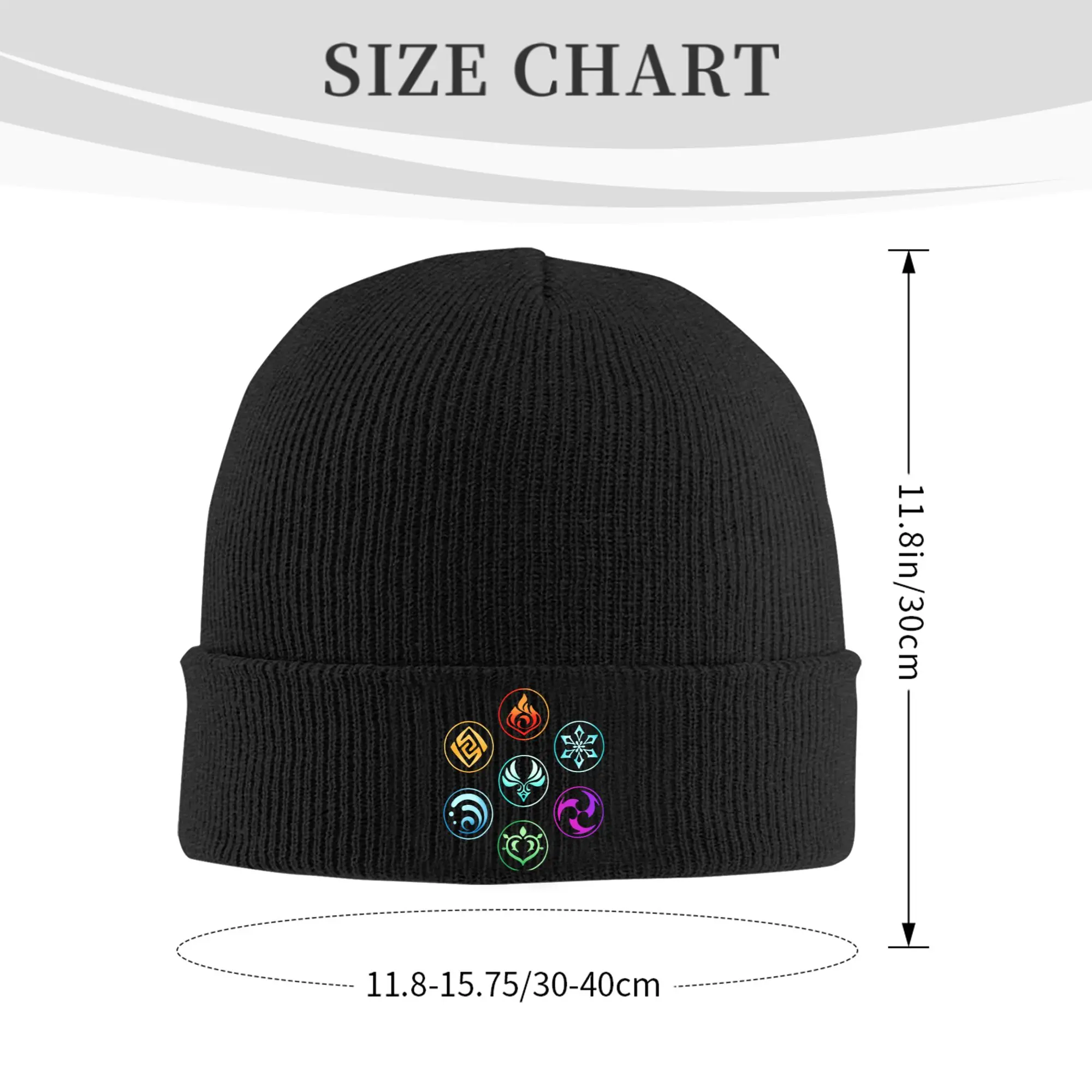 Genshin Impact Anime Elements Set Knitted Hat Beanies Winter Hat Warm Unisex  Fashion  Caps Men Women Gift,