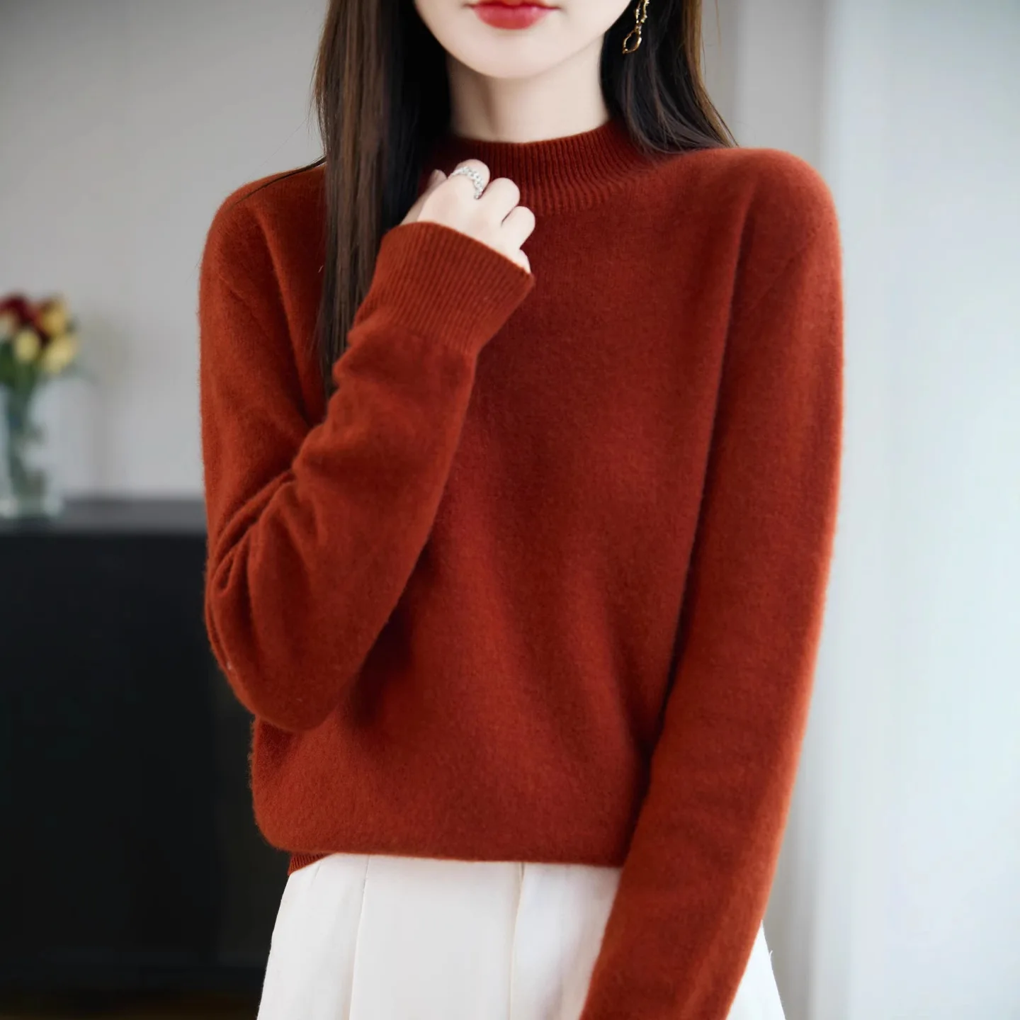 

Soft Cozy Women's Knitted Sweater f High Collar Loose Comfortable Faionable Fall Winter New Sle Commute Sle Knitwear