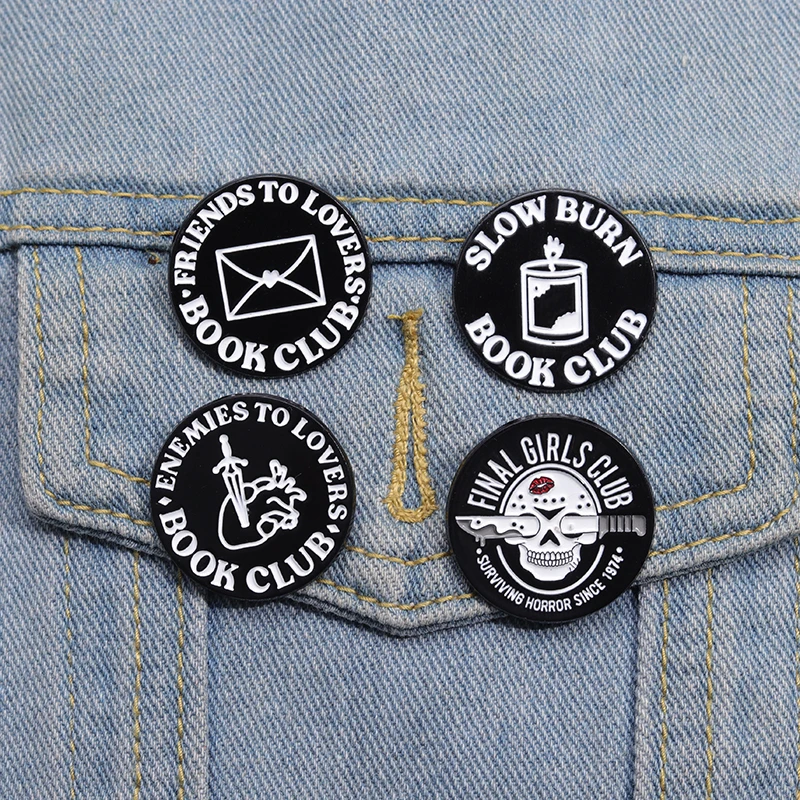 Final Girls Club Enamel Pins Book Club Friends to Lovers Brooches Lapel Badge Gothic Punk Pin Jewelry Accessories for Backpack