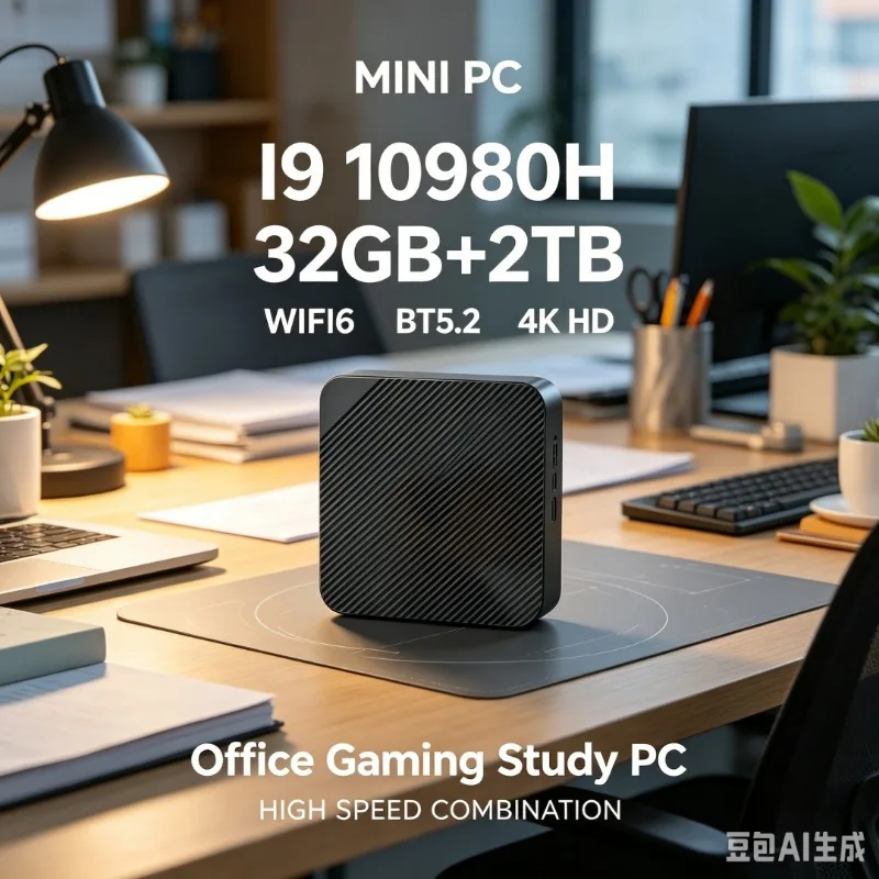 Portable Compact Mini Desktop PC Intel Core I9 10980H 16GB RAM 2TB SSD WiFi6 HD Windows 11 Mini PC for Home Office Gaming Study