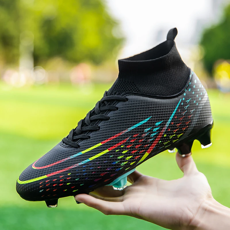 Men Soccer Shoes TF/FG Cleats Football Boots Anti-slip Grass Training Match Futsal Sports Shoes Kids Soccer Sneakers Size 35-45