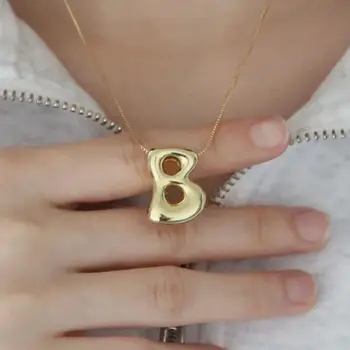 Kreativní náhrdelník s balónkem a písmenem AZ, pozlacený 18k zlatem, robustní náhrdelníky s iniciálami, šperky, dárek k narozeninám 8 nejlepší prodej telefony vkworld - №5