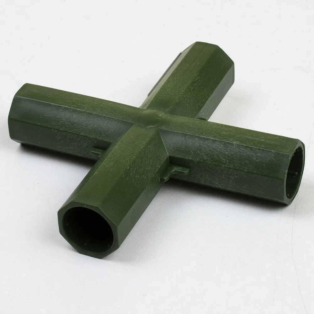 4Pcs 16mm Plastic Greenhouse Frame Building Connectors Green Outdoor Garden Structure Pole Joints Adapter DIY 3 Way Bracket