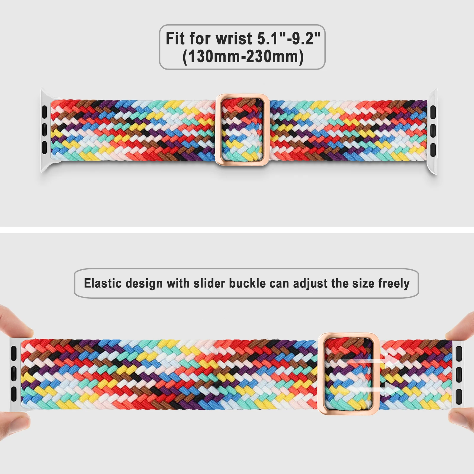 Braided Solo Loop For Apple watch band 44mm 40mm 49mm 45mm 41mm 46mm Elastic bracelet iWatch series 8 3 se 6 Ultra 2 9 10 straps