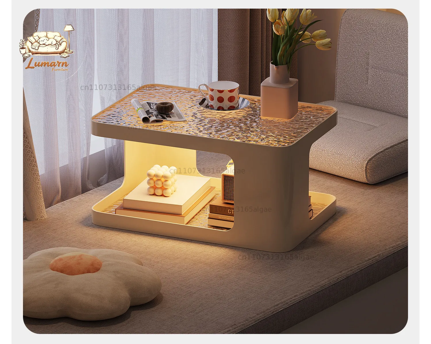 French bay window small tea table three-piece set, bedroom