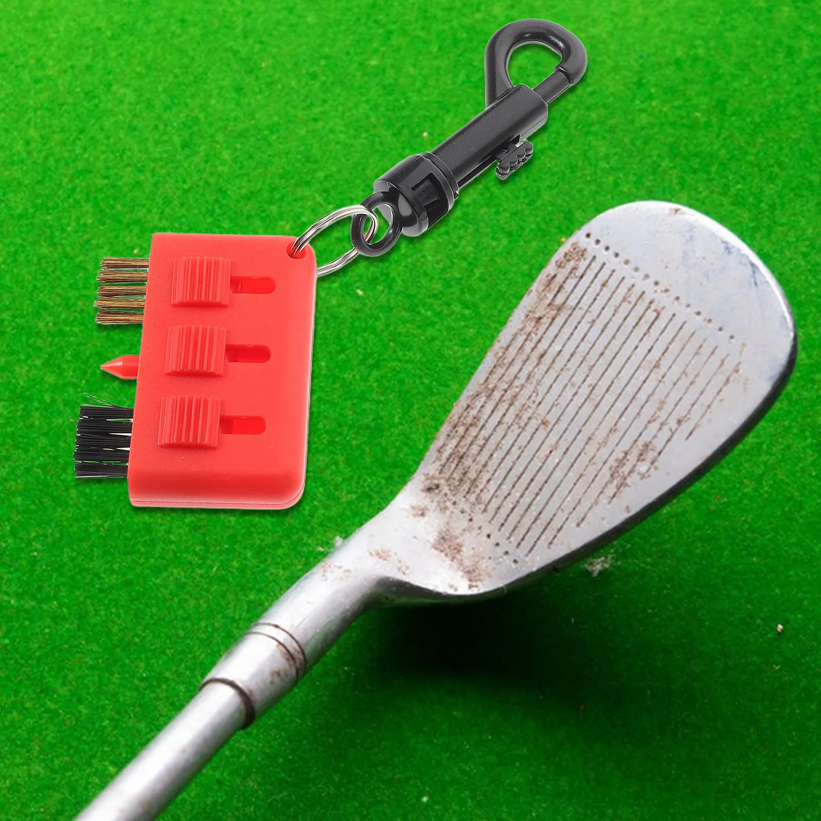 

Golf Club Brush Retractable 3 in 1 Portable ABS Material Wear-Resist Soft Bristles for Clubs and Balls Versatile Design