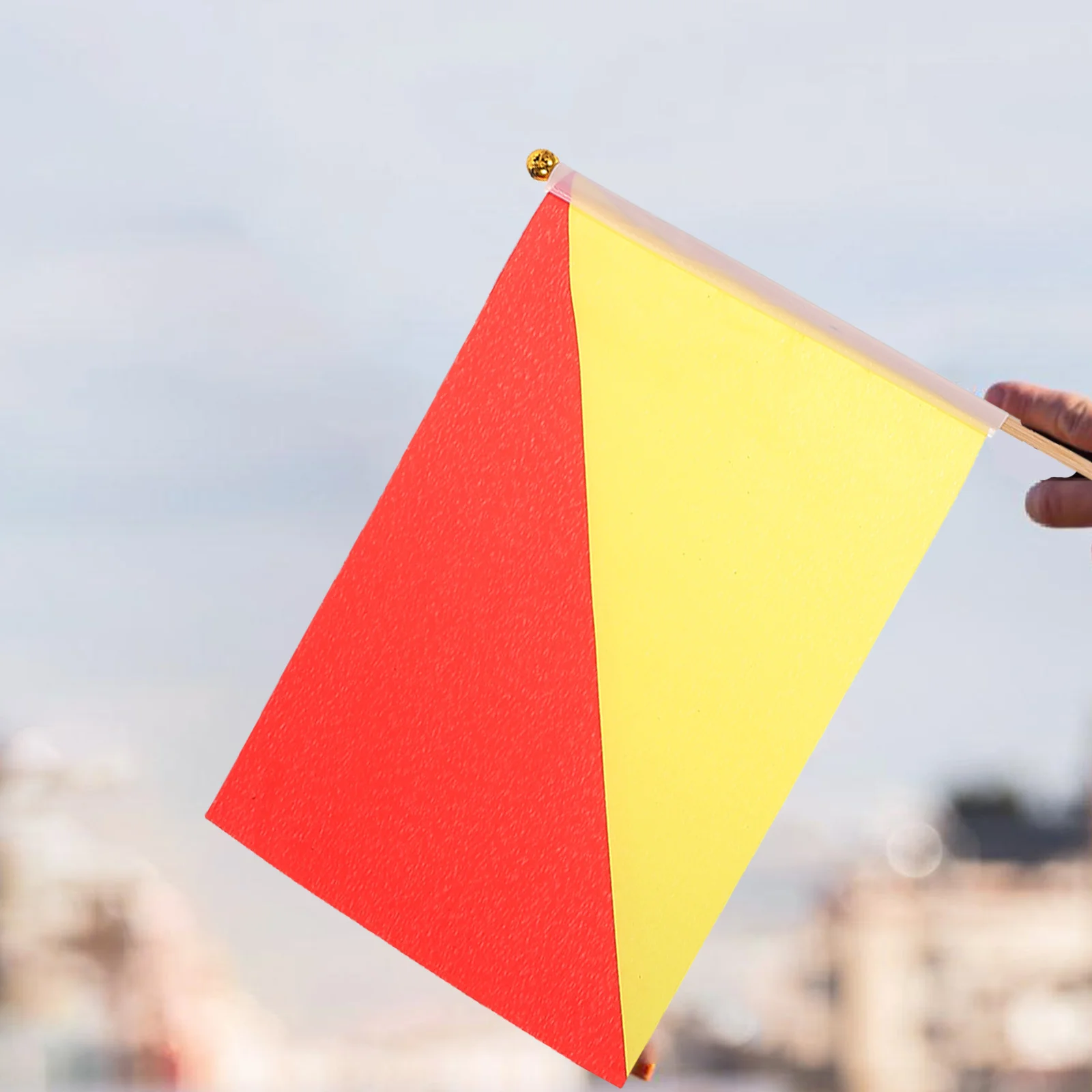 

6Pcs Signal Flags Handheld Polyester with Wooden Handle for Referee Military Safety Racing Sporting Events