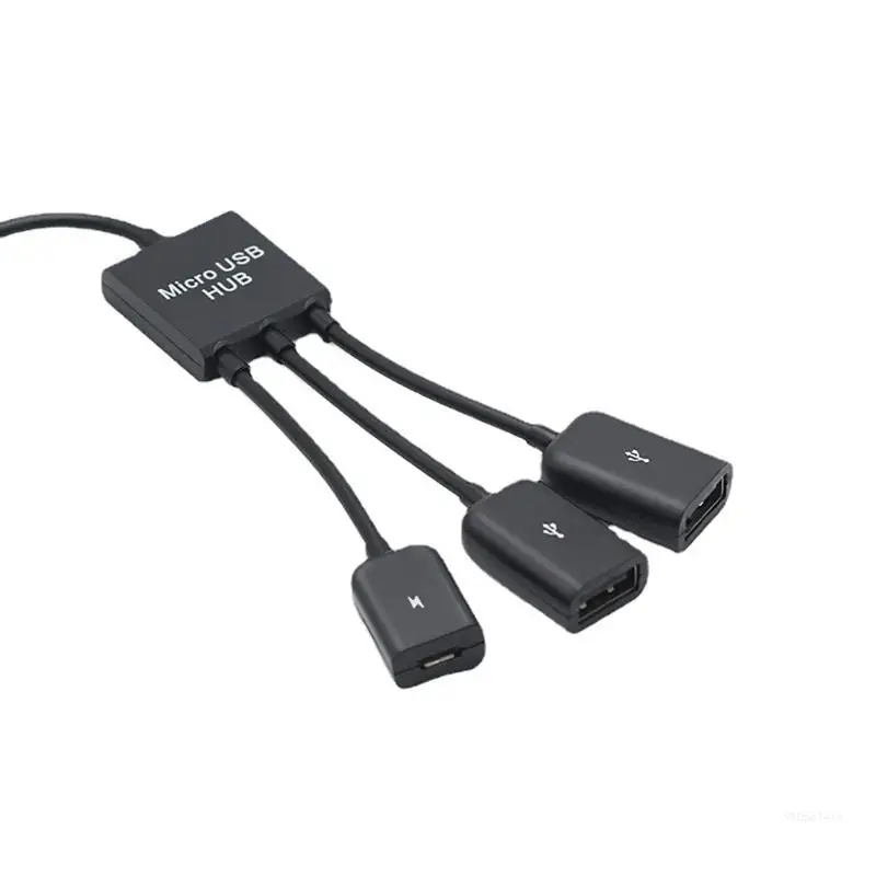 Męski na żeński podwójny kabel adaptera USB 2.0 Host OTG do smartfona klawiatury myszką Tablet 3-portowy koncentrator typu C