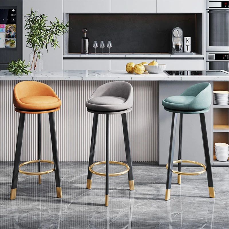 

Relaxing Hotel Salon Bar Stools Cafe Metal Restaurant Manicure Bar Stools Ergonomic Morden Chaise De Bar Haute Pub Furniture WZ