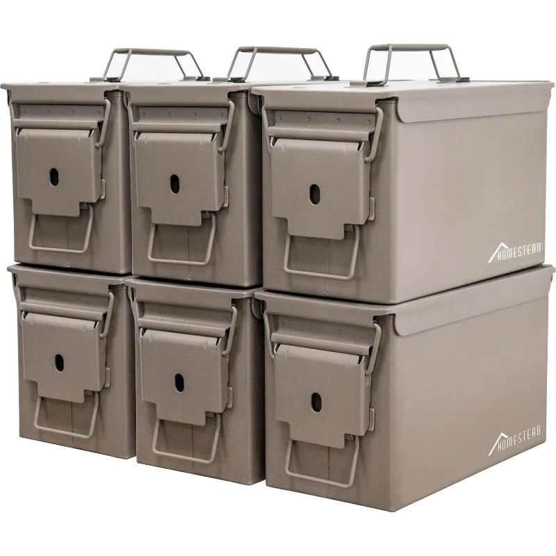 

home. 50 Cal Metal Ammo Can – 6-Pack M2A1 Military Steel Ammo Storage Box, Airtight & Water-Resistant Ammo Containers f