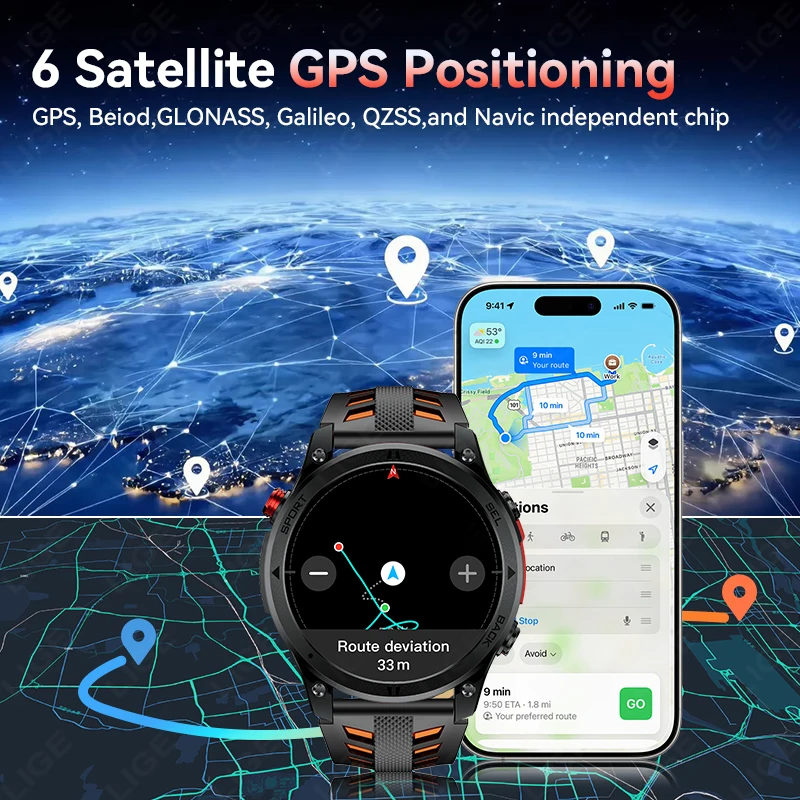 LIGE 군용 GPS 스마트워치 내장 GPS 나침반 5 - Gps Running Watch 리뷰 및 가격
