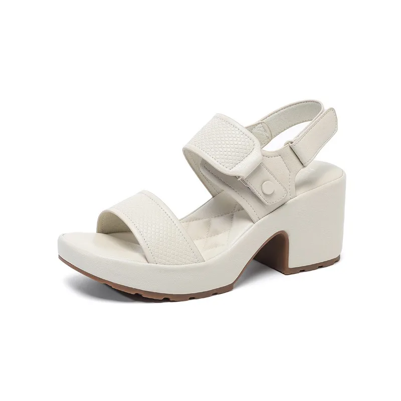 

2026 Summer New Fashion Pink Black Versatile Comfortable 5 CM Wedge Heel Casual Thick Sole Middle Heel Women's Sandals