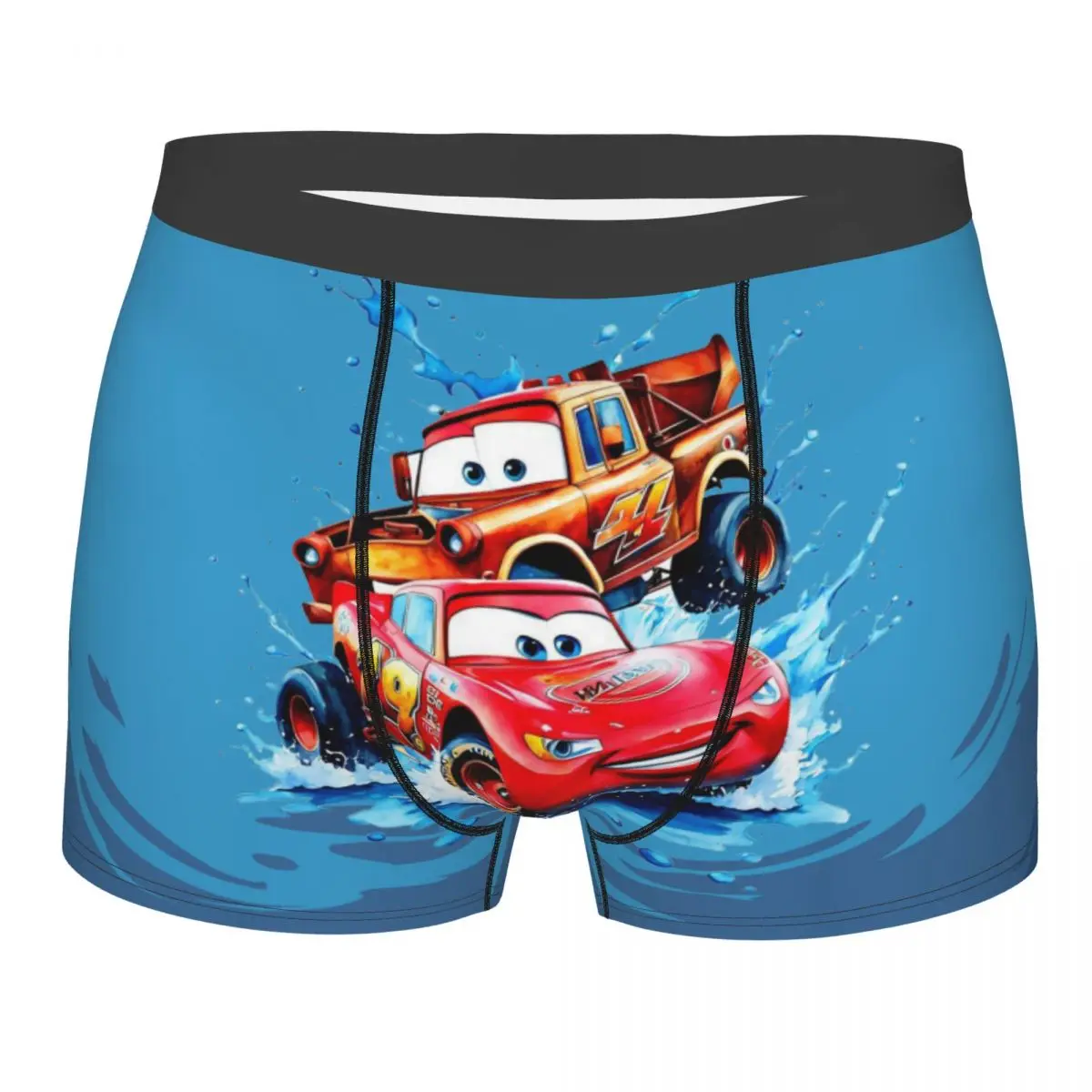 

Мужское модное нижнее белье Lightning Mcqueen по индивидуальному заказу, трусы-боксеры для гоночных автомобилей, эластичные шорты, трусы, трусы