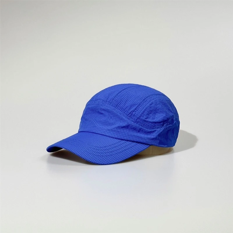 Individuell bedruckte, bestickte, schnell trocknende, dünne karierte Baseballkappe für Sommer und Herbst, Unisex, Outdoor-Lauf-Sonnenschutz-Sportmütze – Detail 3