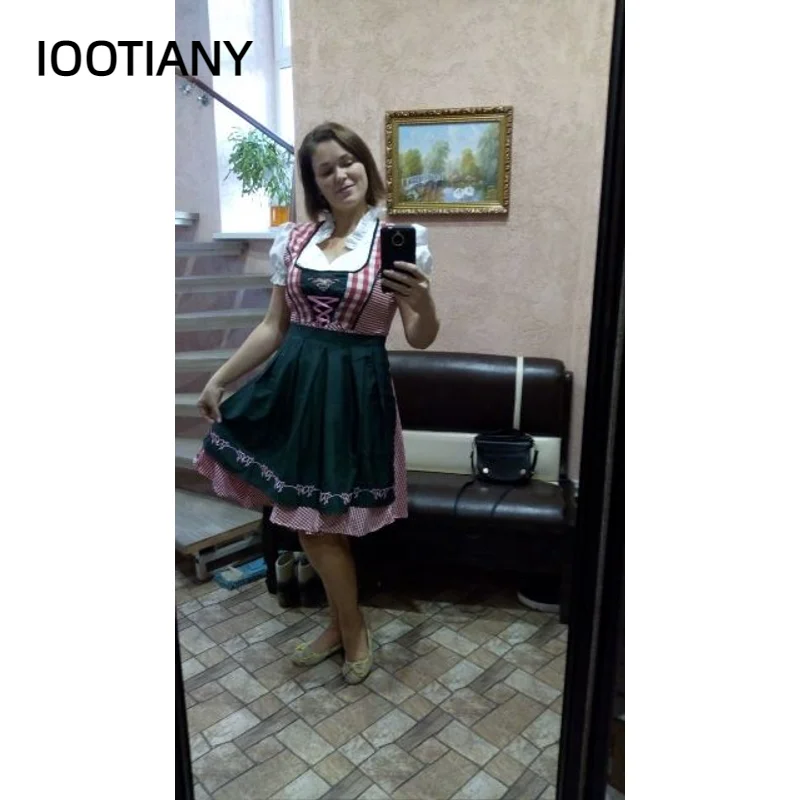 Frauen traditionelle deutsche Oktoberfest Dirndl Kleid Parade Taverne Bier Kellnerin Cosplay Kostüm Party Kleid XS-4XL plus Größe