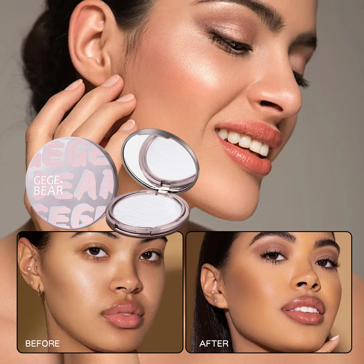 Gege Bear Setting Powder Fine Powder Texture Soft Focus Matte Long-lasting Natural Makeup