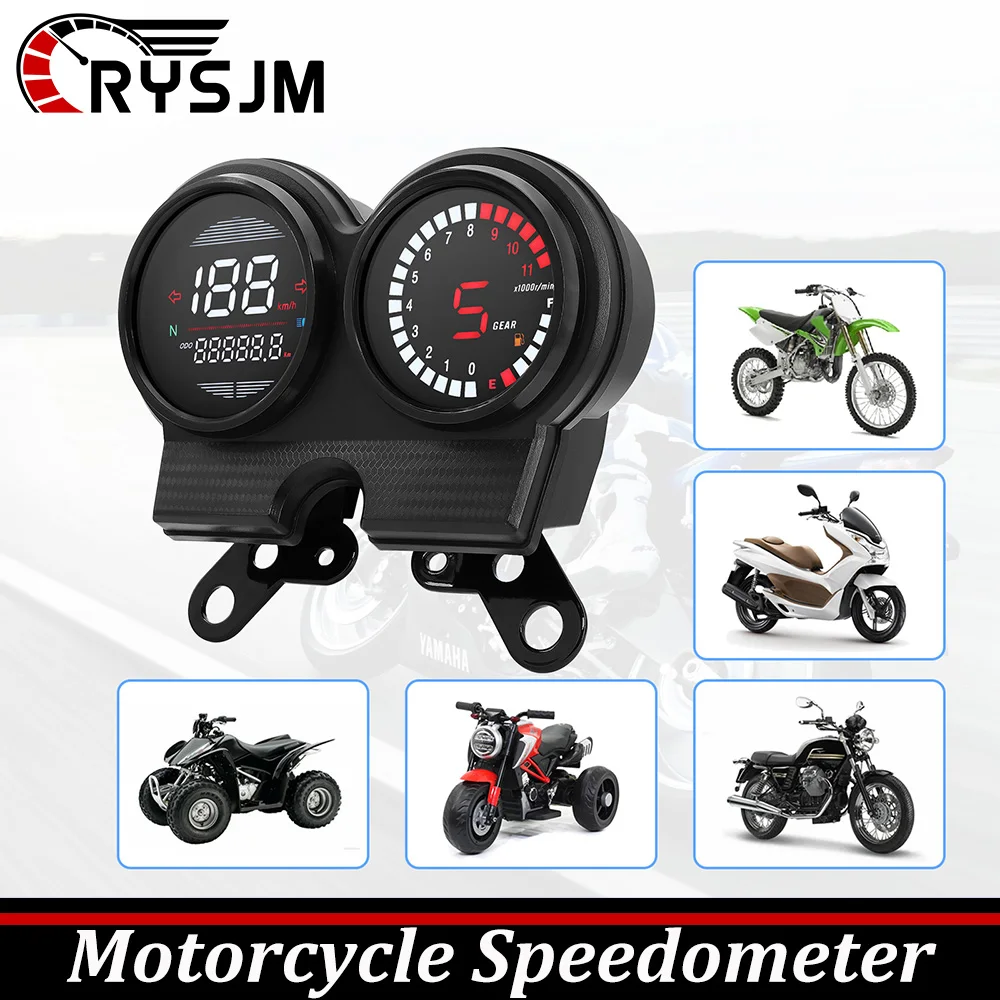 SS 12V Motorcycle Speedometer Digital Speed RPM ODO Oil Level Gear Moto Instrument Panel Guage for Honda CB125 CB125SF NKD 125