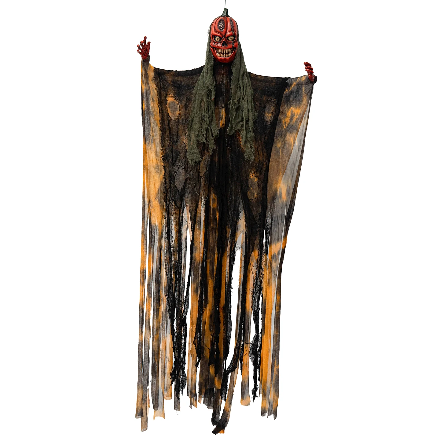 Halloween glowing scream death skeleton pumpkin ghost pendant haunted house voice-activated induction glowing horror decoration