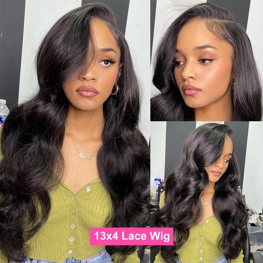 40 Inch 180 Density Body Wave Transparent 13x6 Lace Front Human Hair Wigs Remy Brazilian Wavy 13x4 HD Lace Frontal Wig For Women