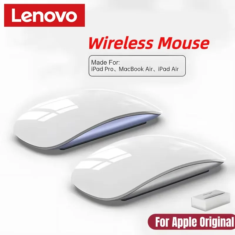 Lenovo Wireless Bluetooth Magic Computer-Maus, wiederaufladbar, Touch-Slim, ergonomisch, Dual-Mode, leise PC-Mäuse für Apple MacBook Air