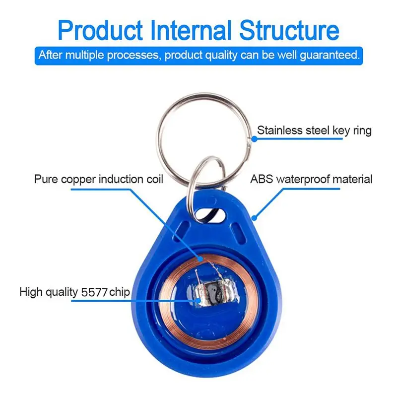 100 PCS Writable 125Khz RFID Key Fob Proximity ID Card Token Tag Rewritable T5577 Universal