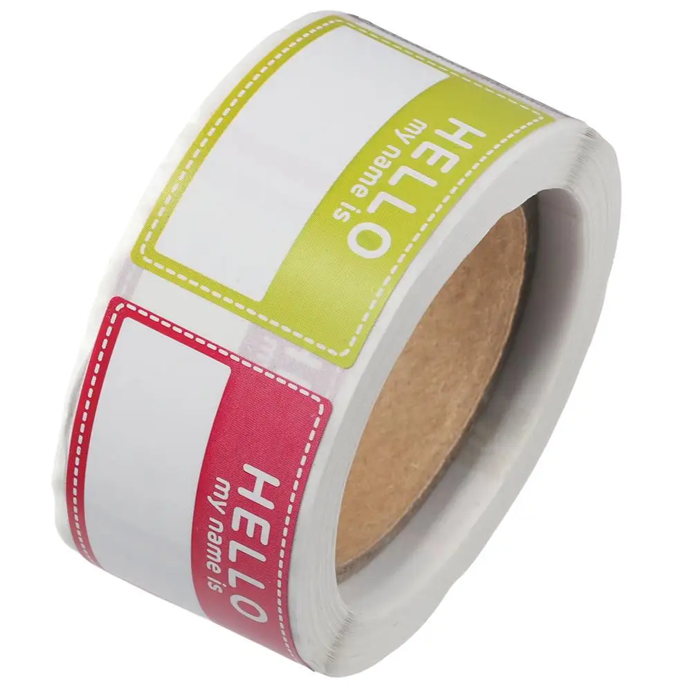 ذاتية اللصق فارغة اسم العلامة ملصقات ، مرحبا اسمي هو ملصقات ، تسمية للحزب ، مكتب ، المنزل ، 8 ألوان ، 200 قطعة #2