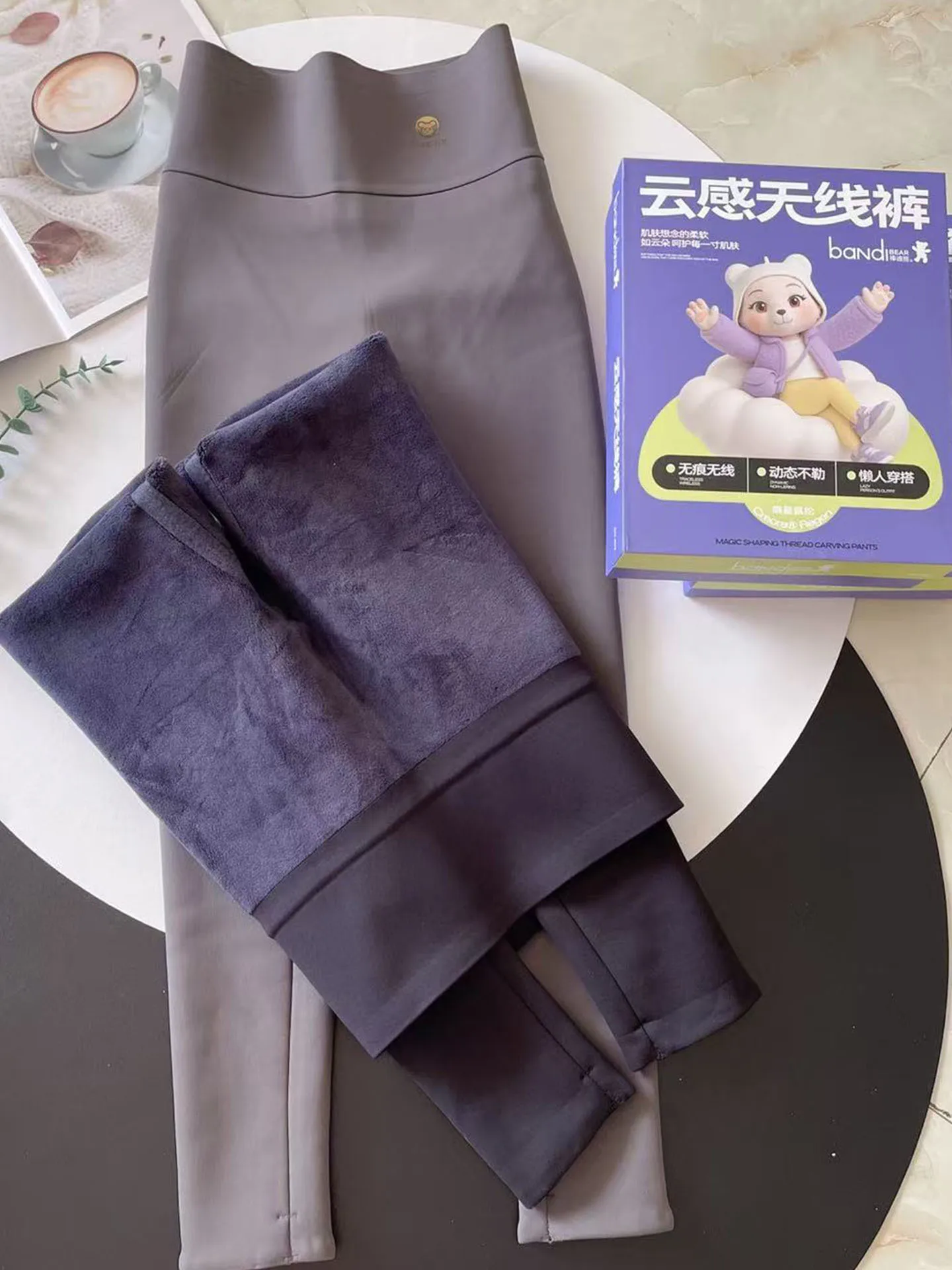 

High Waist Yoga Pants Sl Slimming arkskin Leggings Comfortable Cloud Feel Five Lines Warm Fce Lined Autumn Winter ...